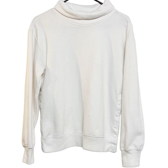 Abercrombie & Fitch Soft Cowl Neck Snap Side Sweater White Size XS - Picture 1 of 6